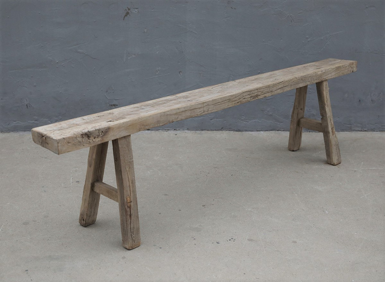 Approx. 71 Inches Long 7 Inches Deep Vintage Noodle Bench Weathered Natural